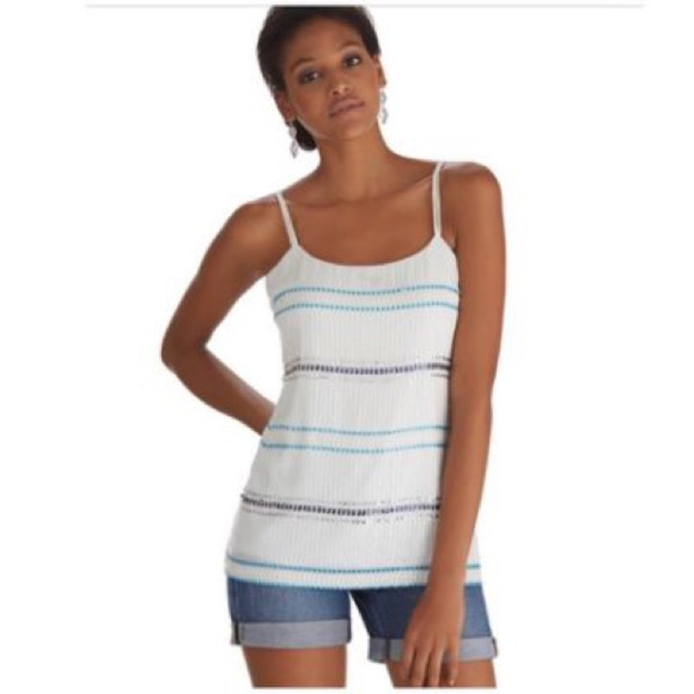 White House Black Market White sequin camisole